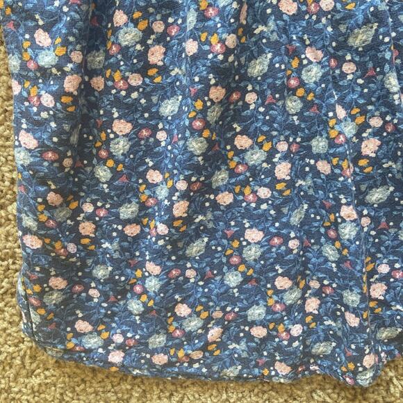 Knox Rose Floral Smocked Flower Keyhole Back Blouse Shirt Top Boho Cottagecore M - Picture 2 of 11